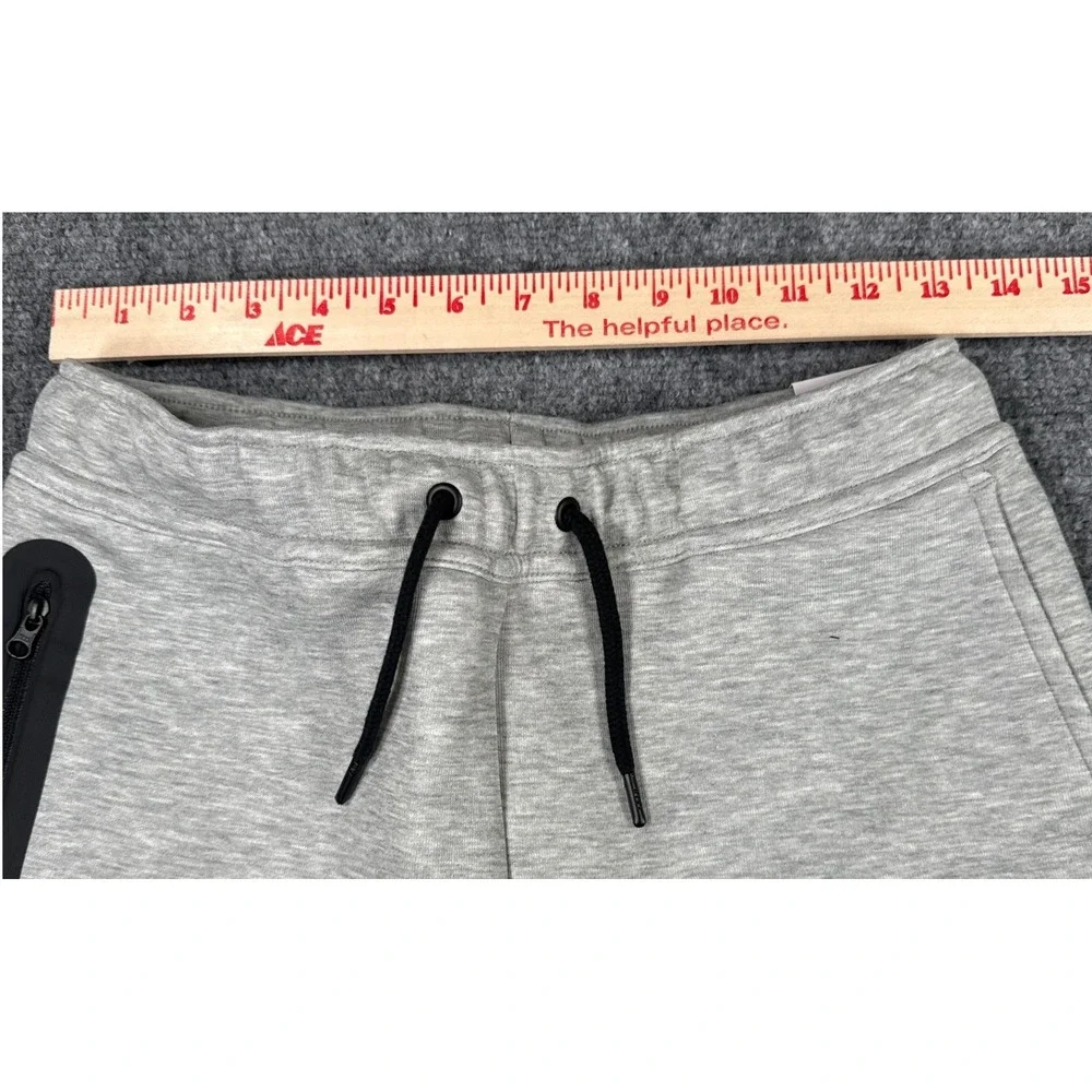Nike Kids Large Gray Tech Fleece Drawstring Shorts Zip Pocket NWT